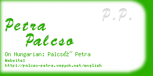 petra palcso business card